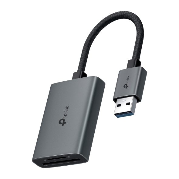 Cititoare carduri - CARD READER extern TP-Link, interfata USB 3.0, citeste/scrie: SD si microSD,  suporta carduri maxim 1 TB, lungime cablu 15 cm, metalic, gri Cod Produs: UA430