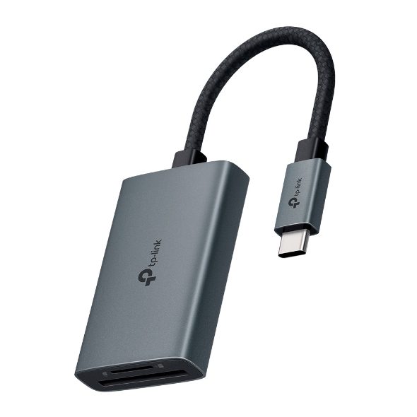 Cititoare carduri - CARD READER extern TP-Link, interfata USB Type-C, citeste/scrie: SD si microSD,  suporta carduri maxim 1 TB, lungime cablu 15 cm, metalic, gri Cod Produs: UA440C