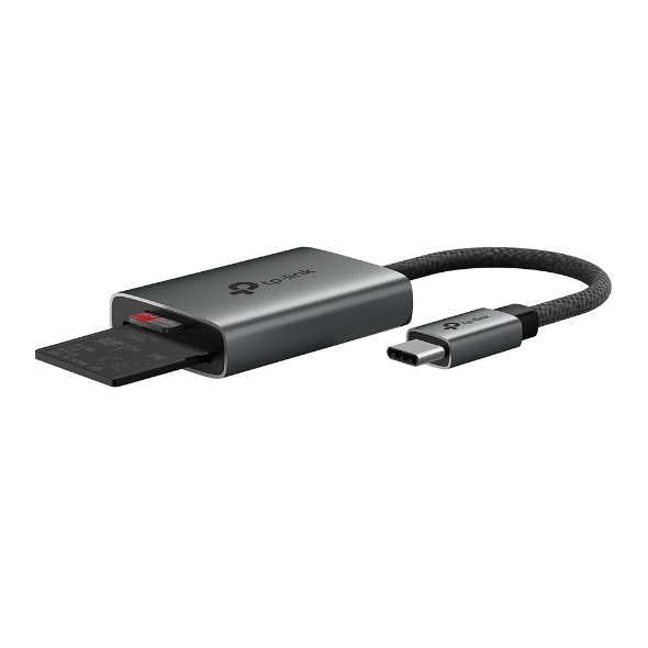 CARD READER extern TP-Link, interfata USB Type-C, citeste/scrie: SD si microSD,  suporta carduri maxim 1 TB, lungime cablu 15 cm, metalic, gri Cod Produs: UA440C [2]