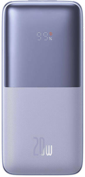 Power bank - POWER BANK Baseus Bipow Pro, 10000mAh, PD 20W, 2 x USB; 1 x USB Type-C, digital display pt. status baterie, include cablu USB la USB Type-C de 30 cm, violet Cod Produs: PPBD040205