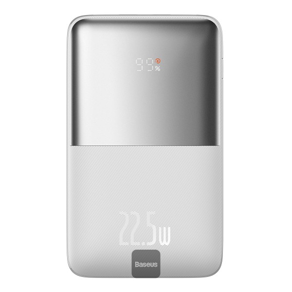 Power bank - POWER BANK Baseus Bipow Pro, 20000mAh, PD 22.5W, 2 x USB; 1 x USB Type-C, digital display pt. status baterie, include cablu USB la USB Type-C de 30 cm, alb Cod Produs: PPBD040302