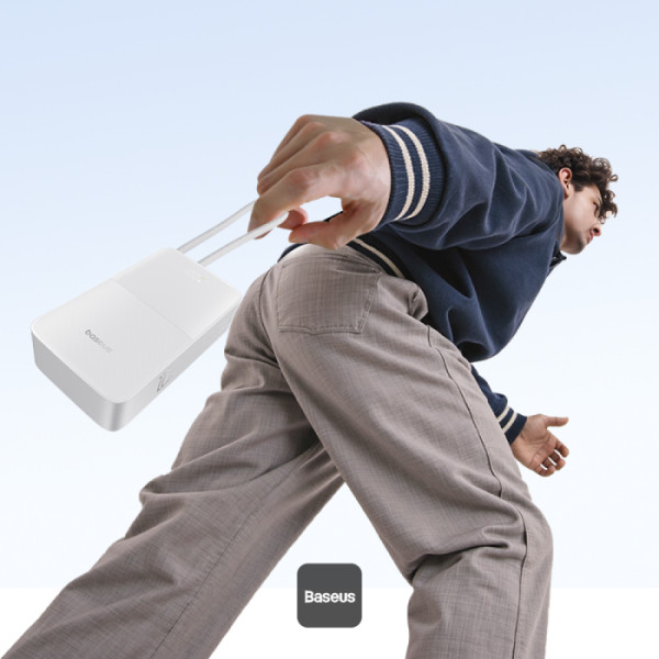 POWER BANK Baseus EnerFill FC51 Bipow2 Pro, 20000mAh, PD 22.5W, 1 x USB; 1 x cablu integrat USB Type-C, 1 x Type-C, digital display pt. status baterie,total 2.4A, alb Cod Produs: E0027700 [4]