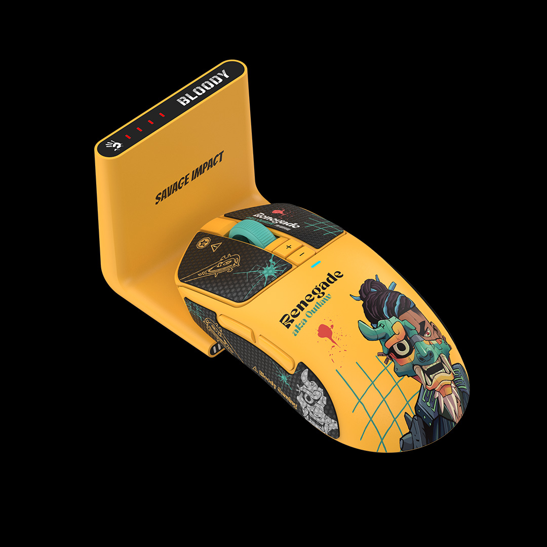 Mouse A4Tech, gaming, BLOODY WAVELINK FULL,SPEED DUAL MODE WIRELESS USB RENEGADE SUNSET, Cod Produs: R72UltraDuo RENEGADE SUNSET [4]