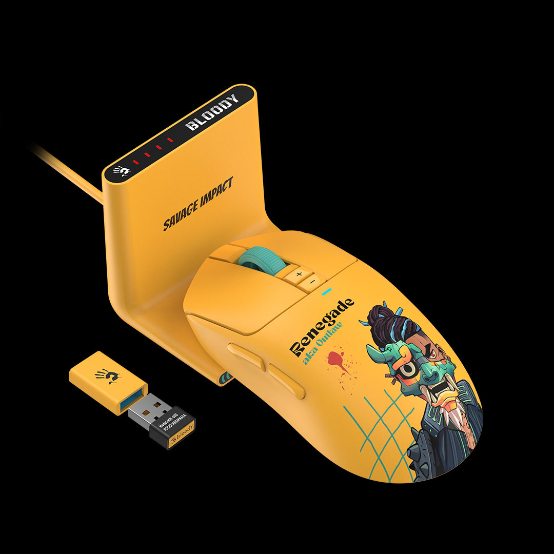 Mouse A4Tech, gaming, BLOODY WAVELINK FULL,SPEED DUAL MODE WIRELESS USB RENEGADE SUNSET, Cod Produs: R72UltraDuo RENEGADE SUNSET [1]