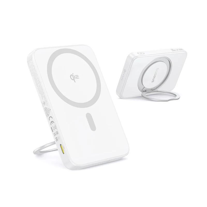 POWER BANK Baseus PicoGo Qi2 Magnetic, 5000mAh, PD 20W, 1 x USB Type-C, incarcare wireless Qi2 15W, prindere magnetica Iphone, include cablu USB Type-C la USB Type-c 30cm, alb Cod Produs: P10076800213 [2]