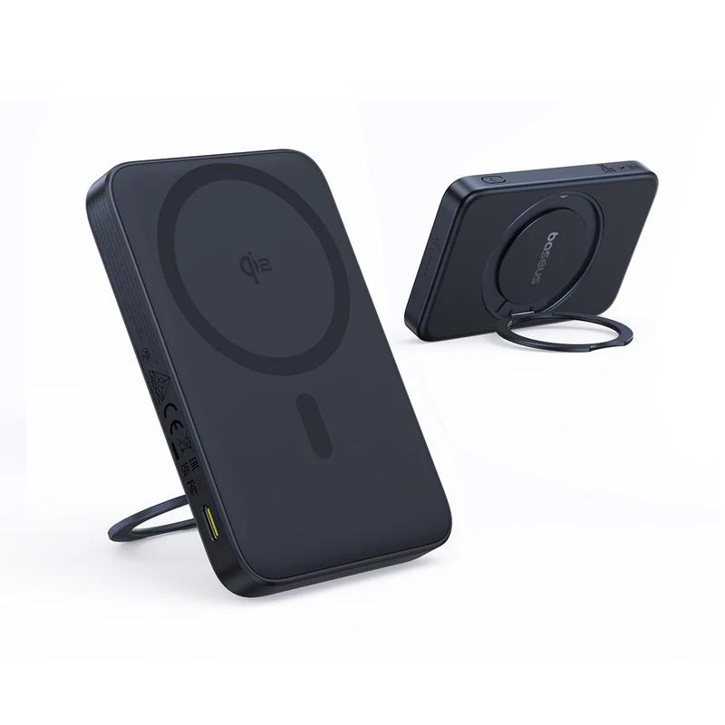 POWER BANK Baseus PicoGo Qi2 Magnetic, 5000mAh, PD 20W, 1 x USB Type-C, incarcare wireless Qi2 15W, prindere magnetica Iphone, include cablu USB Type-C la USB Type-C 30cm, negru Cod Produs: P100768021 [1]