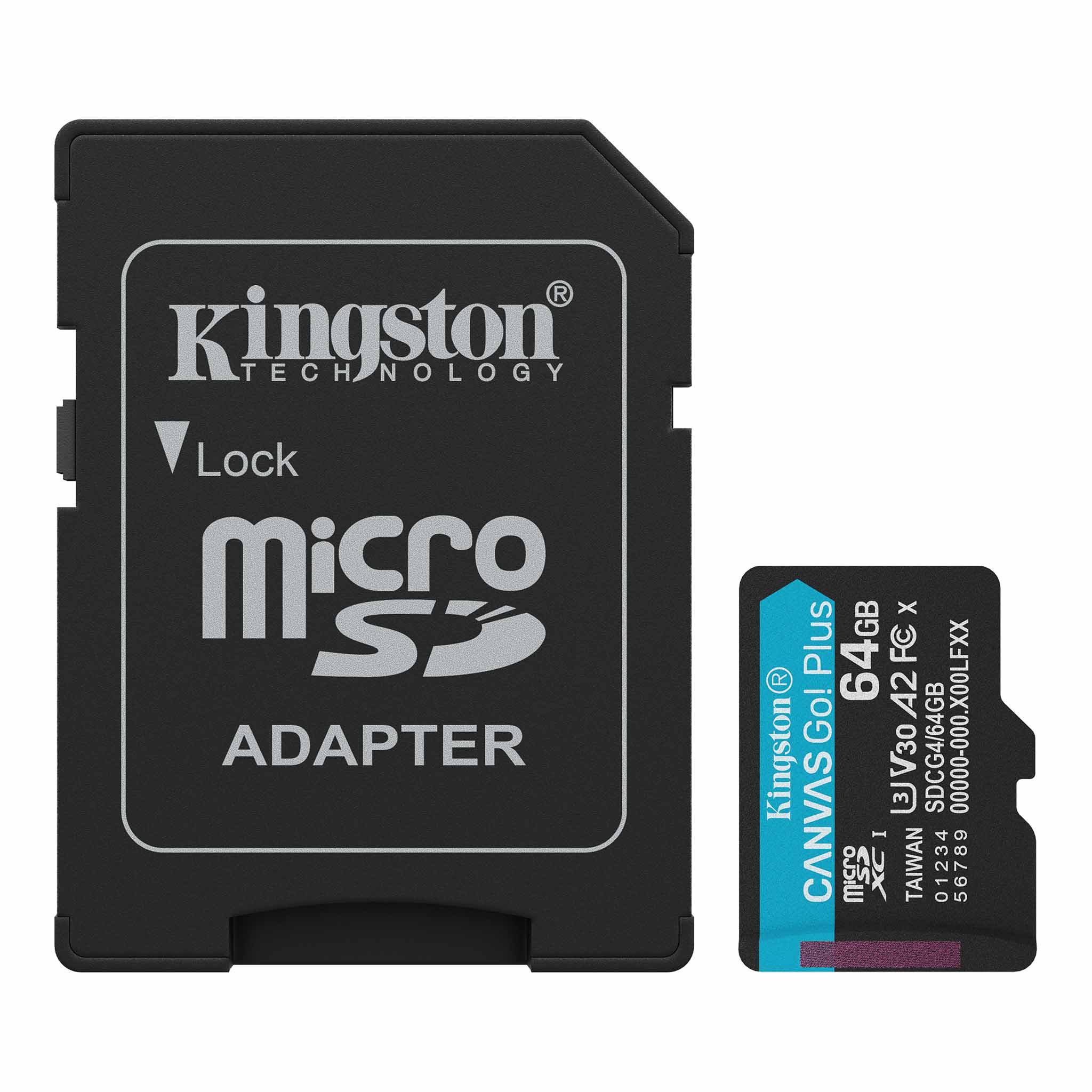 Electronice - KINGSTON 64GB microSDXC Canvas Go Plus Gen4 200MB/s A2 U3 V30 Card + Adapter Cod Produs: SDCG4/64GB