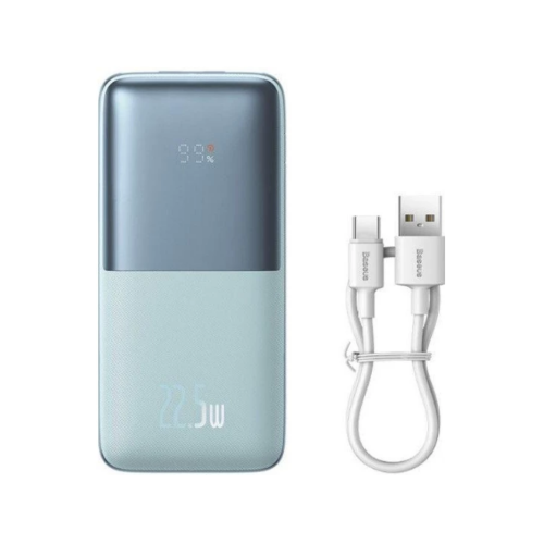POWER BANK Baseus Bipow Pro, 20000mAh, PD 22.5W, 2 x USB; 1 x USB Type-C, digital display pt. status baterie, include cablu USB la USB Type-C de 30 cm, albastru Cod Produs: PPBD030003 [1]