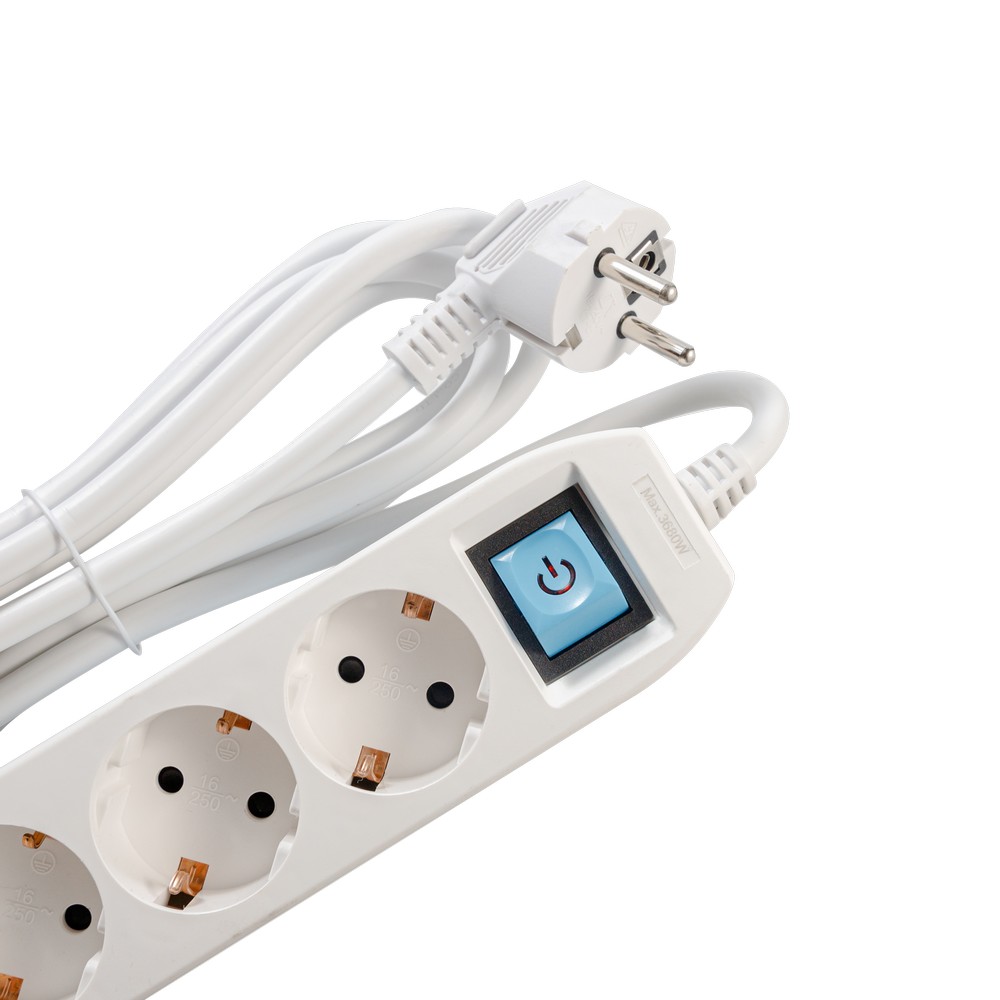 PRELUNGITOR SPACER, Schuko x 3, conectare prin Schuko (T),Type-C x1,  USB x 1, 3.1A,  cablu 1.8m, 16 A, max. 3500W, protectie copii, Intrerupator, Gri, Cod Produs: PP-3-18-TC-USB [2]