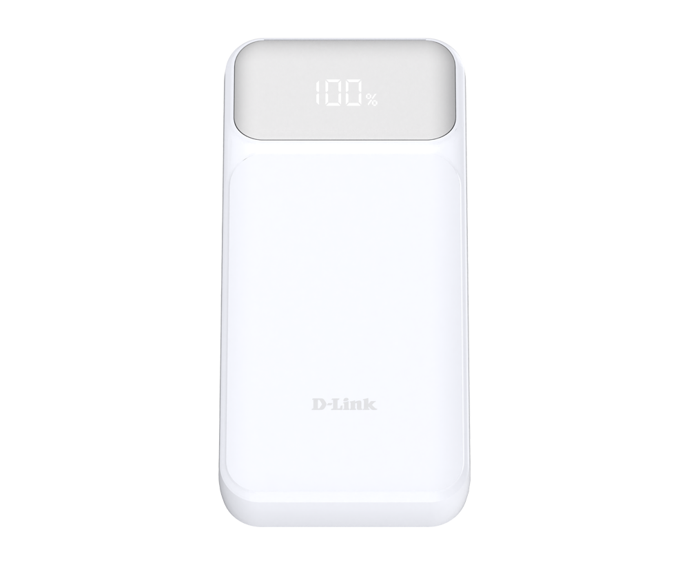 Power bank - POWER BANK D-Link, 20000mAh 65W max, USB PD 3.0 si QC 3.0, 2 x USB Type-C, 1 x USB, dimensiuni 144 x 69 x 29 mm, alb  Cod Produs: DPP-201