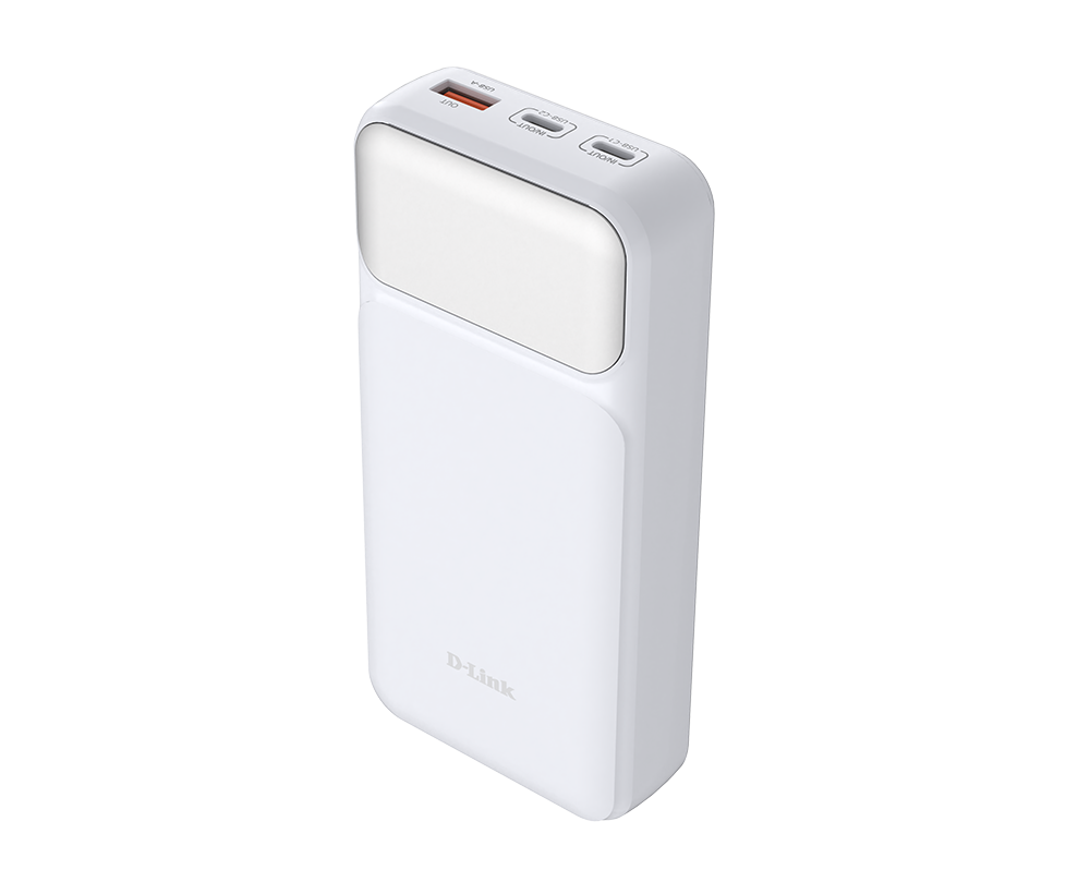 POWER BANK D-Link, 20000mAh 65W max, USB PD 3.0 si QC 3.0, 2 x USB Type-C, 1 x USB, dimensiuni 144 x 69 x 29 mm, alb  Cod Produs: DPP-201 [2]