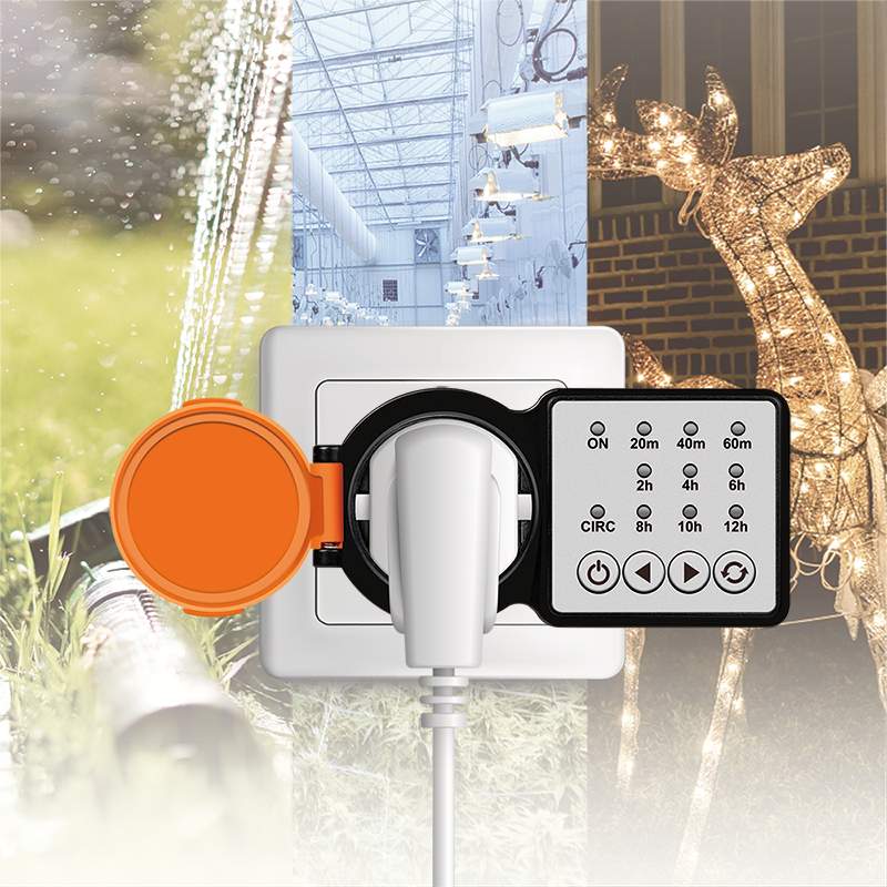 PRELUNGITOR LOGILINK, Schuko x 1, 230 V/16 A, 50 Hz, max. 3500 W, timer, 4 butoane operare, IP44, negru-portocaliu, Cod Produs: ET0015 [3]