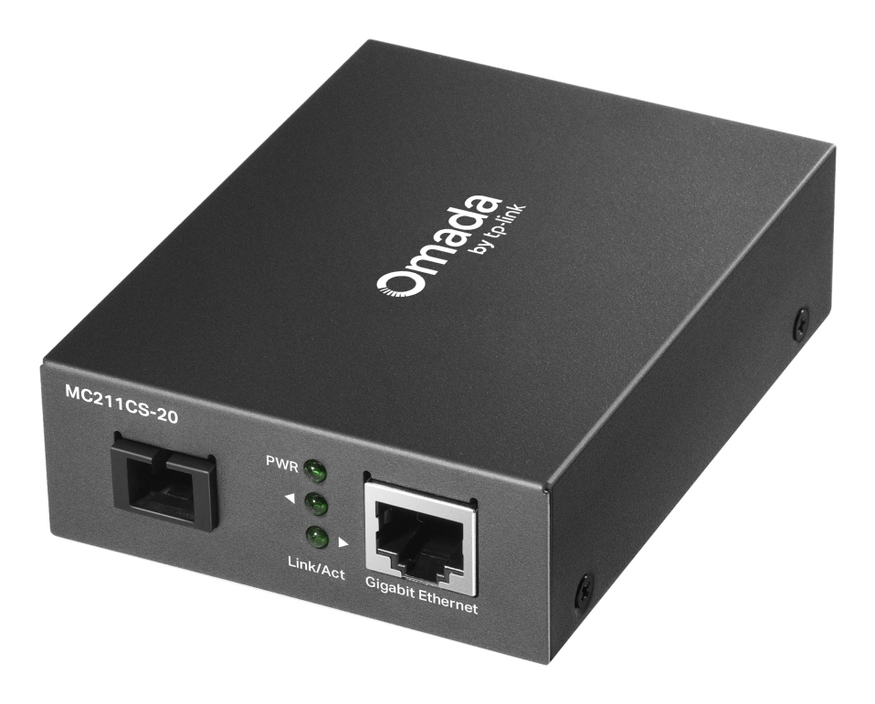MEDIA CONVERTOR TP-LINK, Omada Gigabit WDM,  1× Gigabit SC/UPC Fiber Port, 1× 10/100/1000 Mbps RJ45, pana la 20km "MC211CS-20" (include timbru verde 0.8 lei)