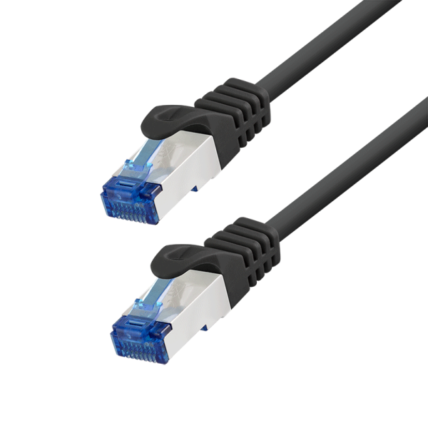 PATCH CORD S/FTP LOGILINK Cat6a, LSZH, Ultraflex, cupru, PoE/PoE+/PoE++, 2 m, negru, AWG26, dublu ecranat "C6A053S" (timbru verde 0.08 lei)