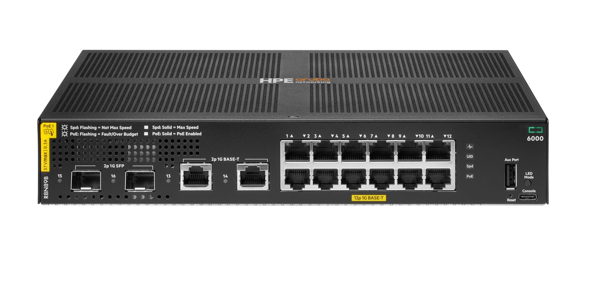 NET SWITCH 12PORT 2SFP/POE CX6000 R8N89B ARUBA BY HPE "R8N89B" (timbru verde 2 lei)